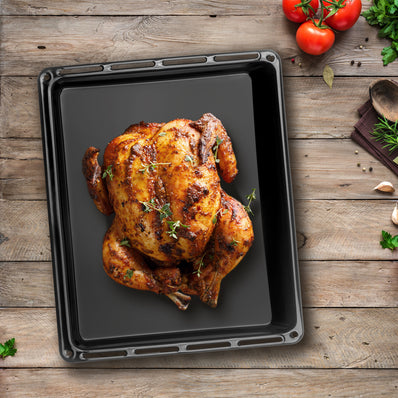 UNIQ DEALZ 445 x 375 x 30 mm und 40mm 3er Set mit 2 Backbleche 2 Tiefe emailliert und 1 Backrost 445x340x25 mm passend für Bauknecht Whirlpool Ignis