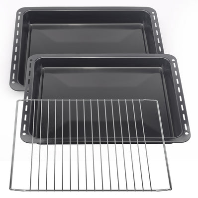 Backblech 3er SPARSET 422x370x 25 und 40 mm mit 2 Backbleche 2 tiefe emailliert und 1 Backrost 422x370x25 passend für Electrolux AEG Juno Zoppas Zanussi Teile Nr. 3531939233 / 353193921-7