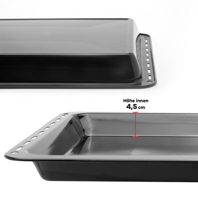 Backblech 3er SPARSET 422x370x 25 und 40 mm mit 2 Backbleche 2 tiefe emailliert und 1 Backrost 422x370x25 passend für Electrolux AEG Juno Zoppas Zanussi Teile Nr. 3531939233 / 353193921-7