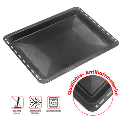 UNIQDEALZ ANTIHAFT 455x370x31 mm Backblech Fettpfanne antihaftbeschichtet/ passend für BSH-Gruppe 662999 – 00662999, 434038 kompatibel Bosch Siemens Neff Constructa Balay NEFF, Gorenje (Schwarz)